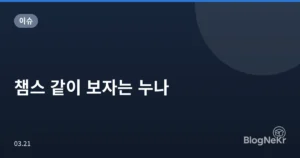 챔스 같이 보자는 누나
