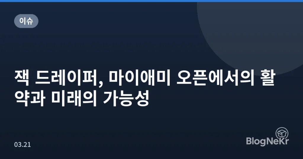 잭 드레이퍼, 마이애미 오픈에서의 활약과 미래의 가능성