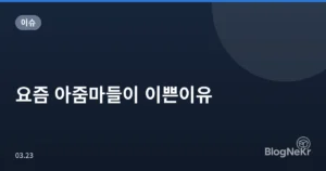 요즘 아줌마들이 이쁜이유
