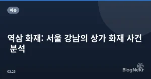 역삼 화재: 서울 강남의 상가 화재 사건 분석