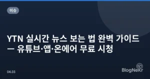 YTN 실시간 뉴스 보는 법 완벽 가이드 — 유튜브·앱·온에어 무료 시청