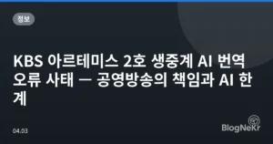KBS 아르테미스 2호 생중계 AI 번역 오류 사태 — 공영방송의 책임과 AI 한계