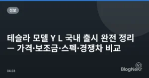 테슬라 모델 Y L 국내 출시 완전 정리 — 가격·보조금·스펙·경쟁차 비교