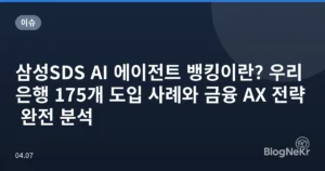 삼성SDS AI 에이전트 뱅킹이란? 우리은행 175개 도입 사례와 금융 AX 전략 완전 분석