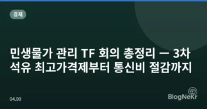 민생물가 관리 TF 회의 총정리 — 3차 석유 최고가격제부터 통신비 절감까지