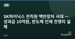 SK하이닉스 전직원 백만장자 시대 — 성과급 10억원, 반도체 인재 전쟁의 실체