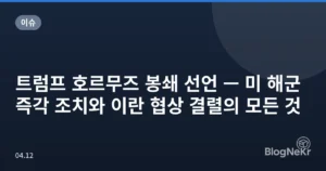 트럼프 호르무즈 봉쇄 선언 — 미 해군 즉각 조치와 이란 협상 결렬의 모든 것