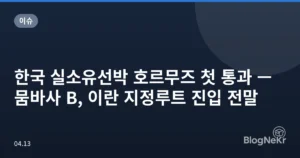 한국 실소유선박 호르무즈 첫 통과 — 뭄바사 B, 이란 지정루트 진입 전말