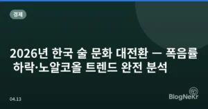 2026년 한국 술 문화 대전환 — 폭음률 하락·노알코올 트렌드 완전 분석