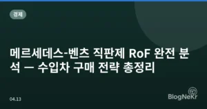 메르세데스-벤츠 직판제 RoF 완전 분석 — 수입차 구매 전략 총정리