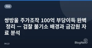 쌍방울 주가조작 100억 부당이득 완벽 정리 — 검찰 불기소 배경과 금감원 자료 분석
