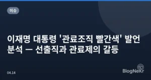 이재명 대통령 ‘관료조직 빨간색’ 발언 분석 — 선출직과 관료제의 갈등