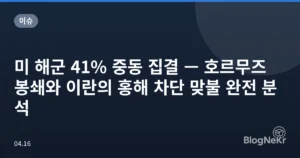 미 해군 41% 중동 집결 — 호르무즈 봉쇄와 이란의 홍해 차단 맞불 완전 분석