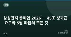 삼성전자 총파업 2026 — 45조 성과급 요구와 5월 파업의 모든 것