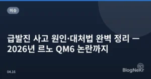 급발진 사고 원인·대처법 완벽 정리 — 2026년 르노 QM6 논란까지