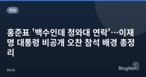 홍준표 ‘백수인데 청와대 연락’…이재명 대통령 비공개 오찬 참석 배경 총정리