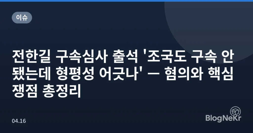 전한길 구속심사 출석 '조국도 구속 안 됐는데 형평성 어긋나' — 혐의와 핵심 쟁점 총정리