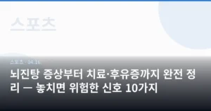 뇌진탕 증상부터 치료·후유증까지 완전 정리 — 놓치면 위험한 신호 10가지