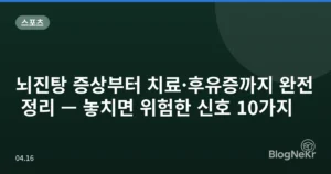 뇌진탕 증상부터 치료·후유증까지 완전 정리 — 놓치면 위험한 신호 10가지