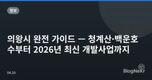 의왕시 완전 가이드 — 청계산·백운호수부터 2026년 최신 개발사업까지