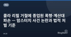 콜라 리필 거절에 종업원 폭행·계산대 파손 — 맘스터치 사건 논란과 법적 처벌 기준