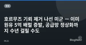 호르무즈 기뢰 제거 나선 미군 — 이미 원유 5억 배럴 증발, 공급망 정상화까지 수년 걸릴 수도