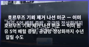 호르무즈 기뢰 제거 나선 미군 — 이미 원유 5억 배럴 증발, 공급망 정상화까지 수년 걸릴 수도