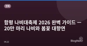 함평 나비대축제 2026 완벽 가이드 — 20만 마리 나비와 봄꽃 대향연