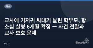 교사에 기저귀 싸대기 날린 학부모, 항소심 실형 6개월 확정 — 사건 전말과 교사 보호 문제