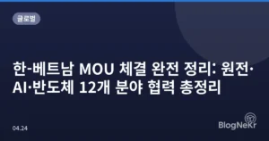 한-베트남 MOU 체결 완전 정리: 원전·AI·반도체 12개 분야 협력 총정리