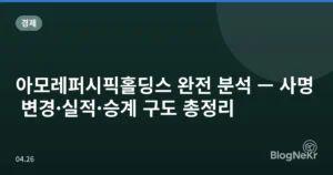 아모레퍼시픽홀딩스 완전 분석 — 사명 변경·실적·승계 구도 총정리