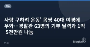 사람 구하려 운동’ 몸짱 40대 여경에 우와…경찰관 63명의 기부 달력과 1억 5천만원 나눔