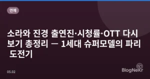 소라와 진경 출연진·시청률·OTT 다시보기 총정리 — 1세대 슈퍼모델의 파리 도전기