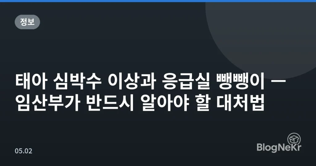 태아 심박수 이상과 응급실 뺑뺑이 — 임산부가 반드시 알아야 할 대처법