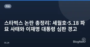 스타벅스 논란 총정리: 세월호·5.18 파묘 사태와 이재명 대통령 심판 경고