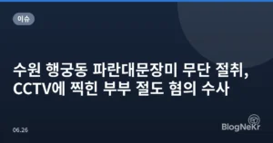 수원 행궁동 파란대문장미 무단 절취, CCTV에 찍힌 부부 절도 혐의 수사