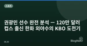 권광민 선수 완전 분석 — 120만 달러 컵스 출신 한화 외야수의 KBO 도전기