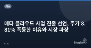 메타 클라우드 사업 진출 선언, 주가 8.81% 폭등한 이유와 시장 파장