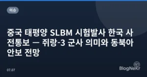 중국 태평양 SLBM 시험발사 한국 사전통보 — 쥐랑-3 군사 의미와 동북아 안보 전망