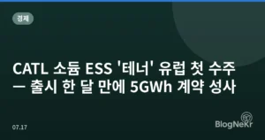 CATL 소듐 ESS ‘테너’ 유럽 첫 수주 — 출시 한 달 만에 5GWh 계약 성사