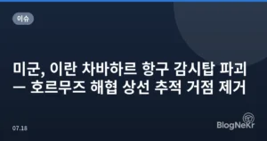 미군, 이란 차바하르 항구 감시탑 파괴 — 호르무즈 해협 상선 추적 거점 제거