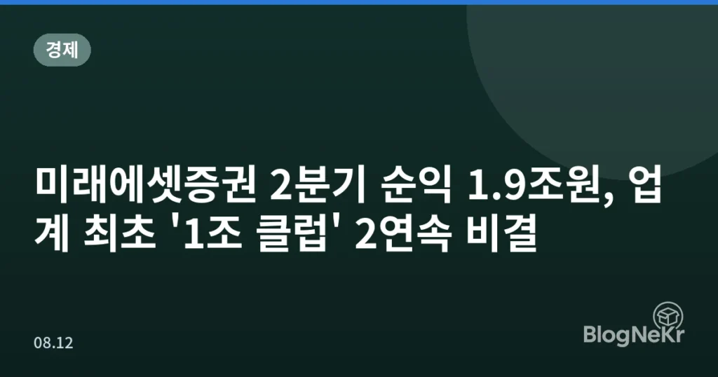 미래에셋증권 2분기 순익 1.9조원, 업계 최초 '1조 클럽' 2연속 비결