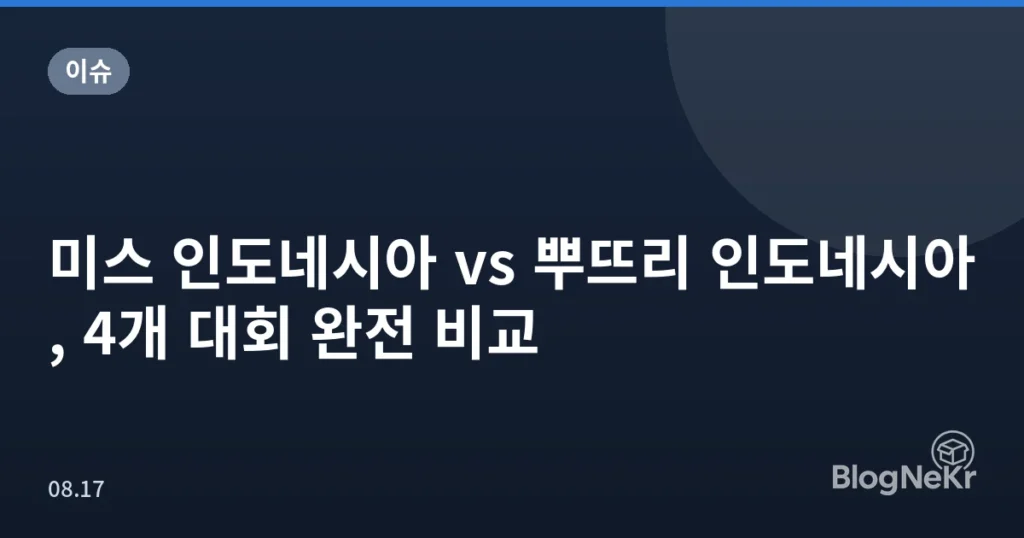 미스 인도네시아 vs 뿌뜨리 인도네시아, 4개 대회 완전 비교