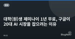 대학(원)생 제미나이 1년 무료, 구글이 20대 AI 시장을 잡으려는 이유