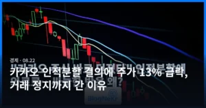 카카오 인적분할 결의에 주가 13% 급락, 거래 정지까지 간 이유