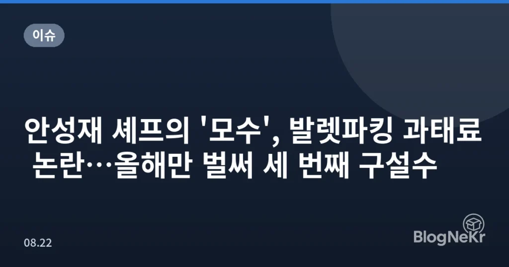 안성재 셰프의 '모수', 발렛파킹 과태료 논란…올해만 벌써 세 번째 구설수