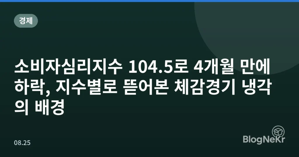 소비자심리지수 104.5로 4개월 만에 하락, 지수별로 뜯어본 체감경기 냉각의 배경