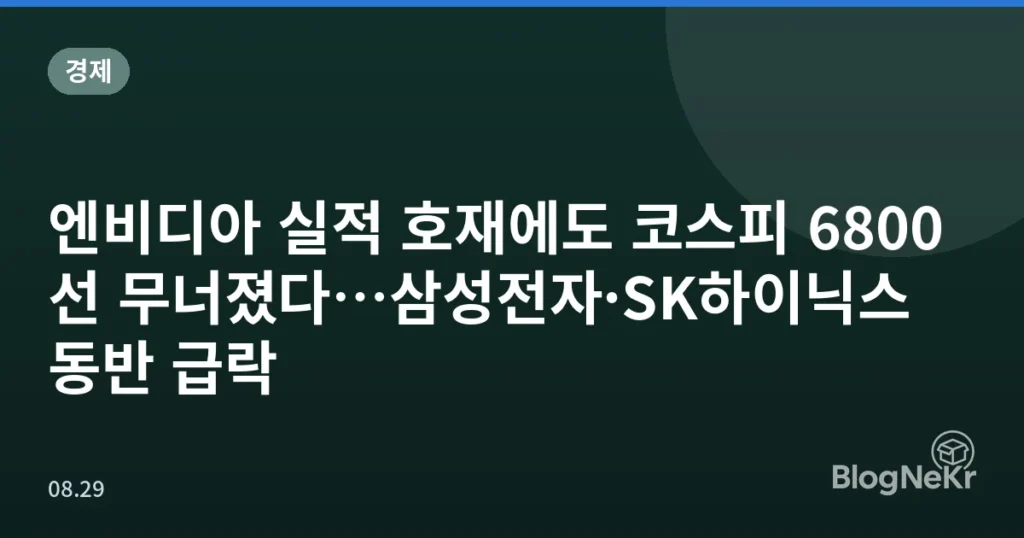 엔비디아 실적 호재에도 코스피 6800선 무너졌다…삼성전자·SK하이닉스 동반 급락