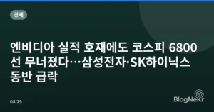 엔비디아 실적 호재에도 코스피 6800선 무너졌다…삼성전자·SK하이닉스 동반 급락