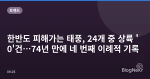 한반도 피해가는 태풍, 24개 중 상륙 ‘0’건…74년 만에 네 번째 이례적 기록